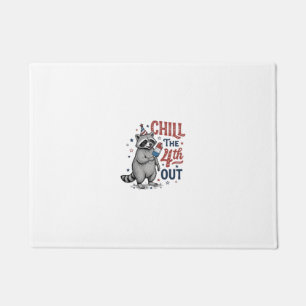 Chill The 4th Out Raccoon Patriotic Shirt Design ( Doormat