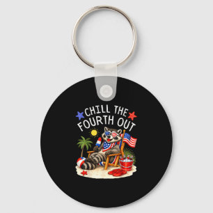 Chill the fourth out 4th of july patriotic feral keychain
