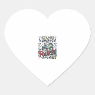 Chill The Fourth Out Alligator Patriotic Shirt Des Heart Sticker