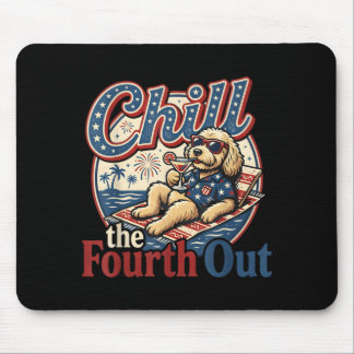 Chill The Fourth Out Funny Goldendoodle Dog Lover Mouse Pad