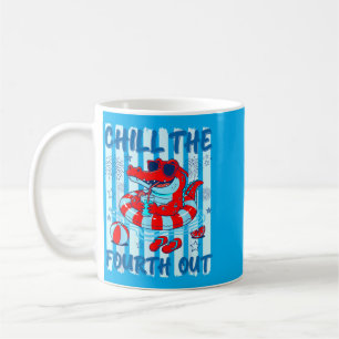 Chill The Fourth Out Funny Patriotic Alligator 4th Coffee Mug