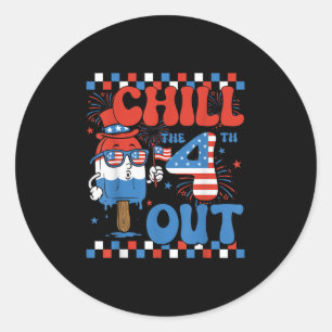 Chill The Fourth Out Popsicle 4th Of July Mens Wom Classic Round Sticker