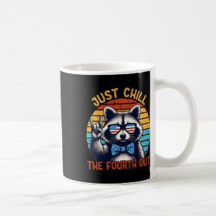 Chill The Fourth Out Raccoon 4th Of July Vintage  Coffee Mug