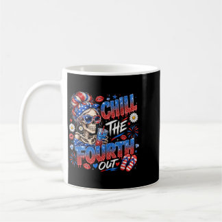 Chill The Fourth Out Skeleton Patriotic Girl Coffee Mug