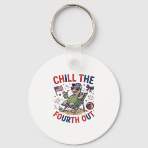 Chill The Fourth Out Turtle Summer Holiday Shirt_1 Keychain