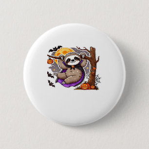 Chill Thrills Halloween Sloth Oversized T-Shirt 2 Inch Round Button