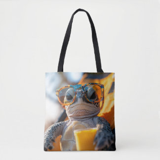 chill turtle tote bag