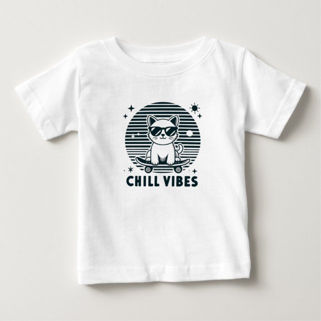 Chill Vibes Baby Cool Graphic Jersey Tee (Front)