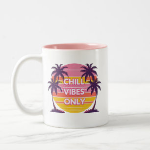 Chill Vibes Only T-Shirt – Retro Sunset 80s Vaporw Two-Tone Coffee Mug