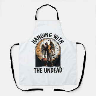 Chill Zombie Shirt Vintage Halloween Graphic_1 Apron