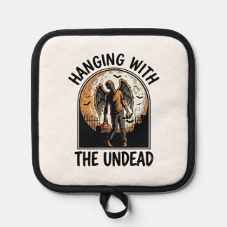 Chill Zombie Shirt Vintage Halloween Graphic_1 Pot Holder