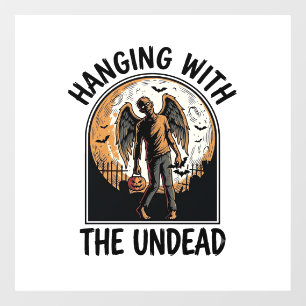Chill Zombie Shirt Vintage Halloween Graphic_1 Window Cling