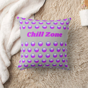 Chill Zone Purple Polka Dot Geometric Teen Throw Pillow