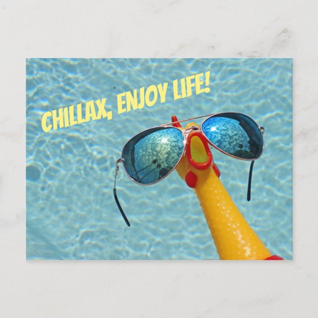 Chillax De Poulet, Bonne Vie Carte Postale ! (Devant)