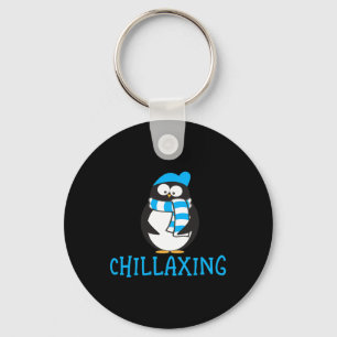 Chillaxing Cute Penguin Christmas Zoo Gift  Keychain