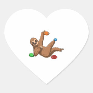 Chilled Sloth   Bouldering And Rock Climbing  Heart Sticker