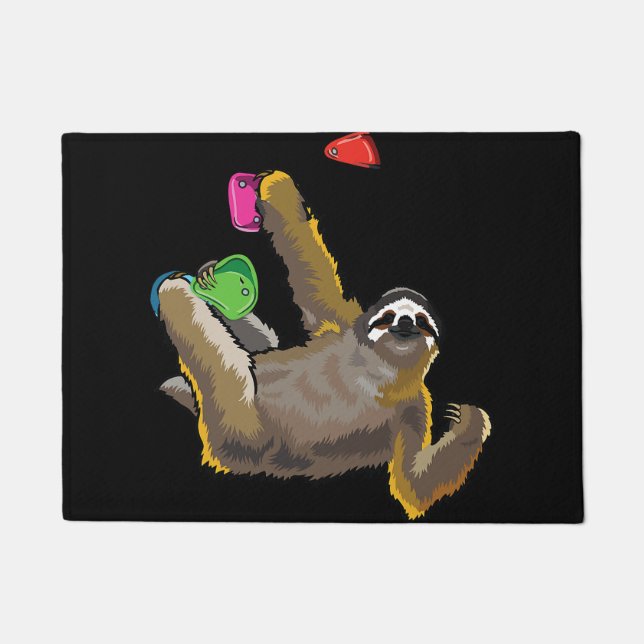 chilled sloth - bouldering and rock climbing lover doormat (Front)