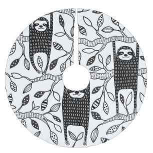 Chilled Sloths: Cute Animal Pattern. Brushed Polyester Tree Skirt