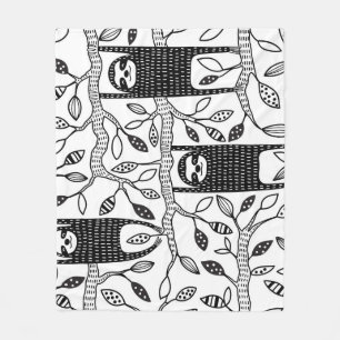 Chilled Sloths: Cute Animal Pattern. Fleece Blanket