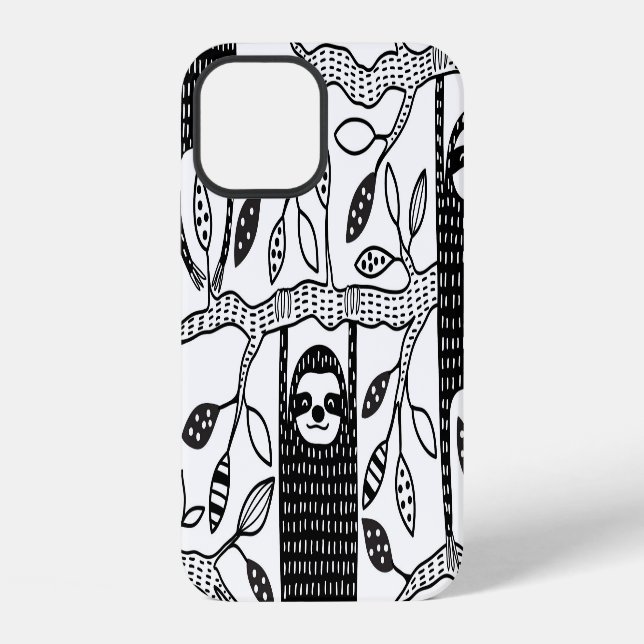 Chilled Sloths: Cute Animal Pattern. iPhone Case (Back)