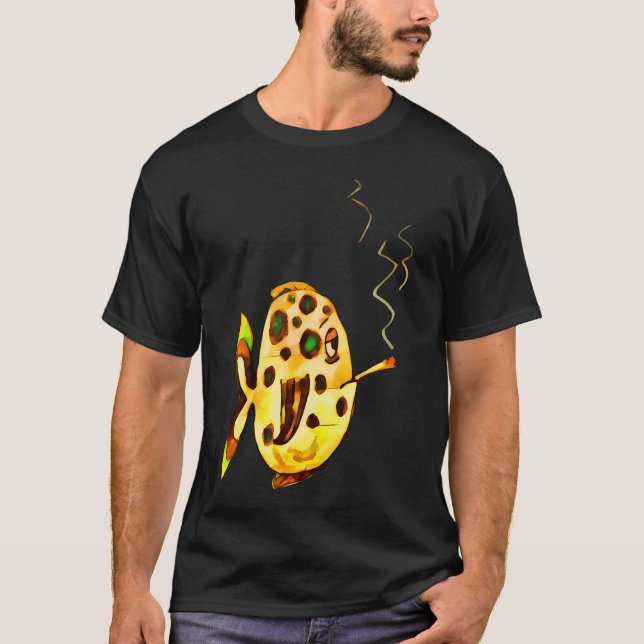 Chiller fish with cigarette â€“ in comic style T-Shirt (Front)