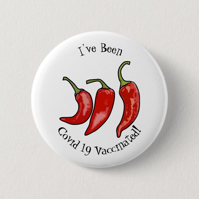 Chilli cartoon illustration  2 inch round button (Front)