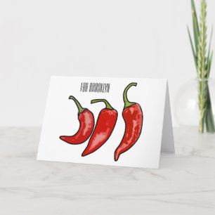 Chilli cartoon illustration  card