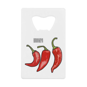 Chilli cartoon illustration credit card bottle opener