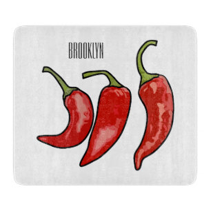Chilli cartoon illustration cutting board