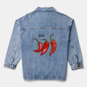 Chilli cartoon illustration denim jacket