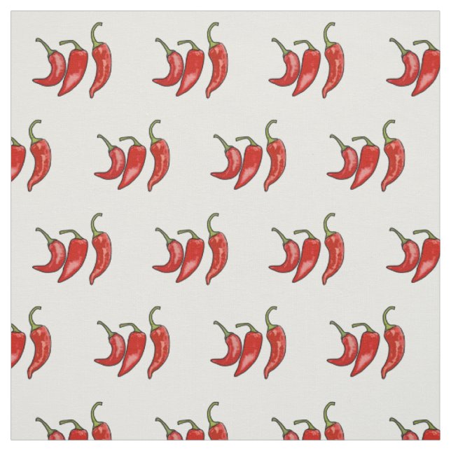 Chilli cartoon illustration  fabric (Swatch)