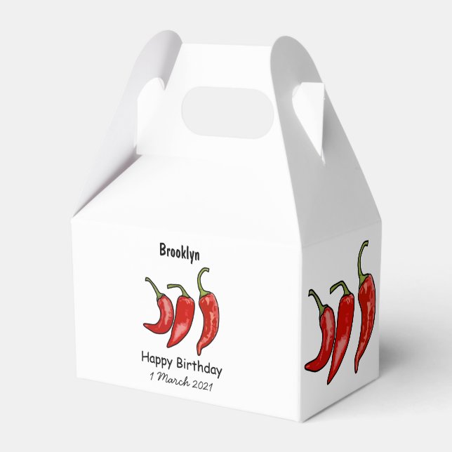 Chilli cartoon illustration  favor box (Front Side)