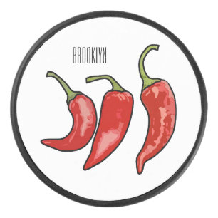 Chilli cartoon illustration hockey puck