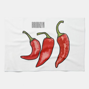 Chilli cartoon illustration kitchen towel