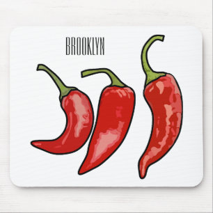 Chilli cartoon illustration mouse pad