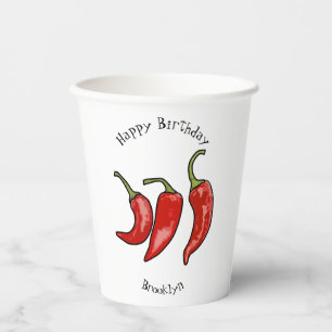 Chilli cartoon illustration paper cups