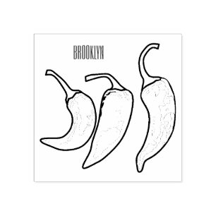 Chilli cartoon illustration rubber stamp
