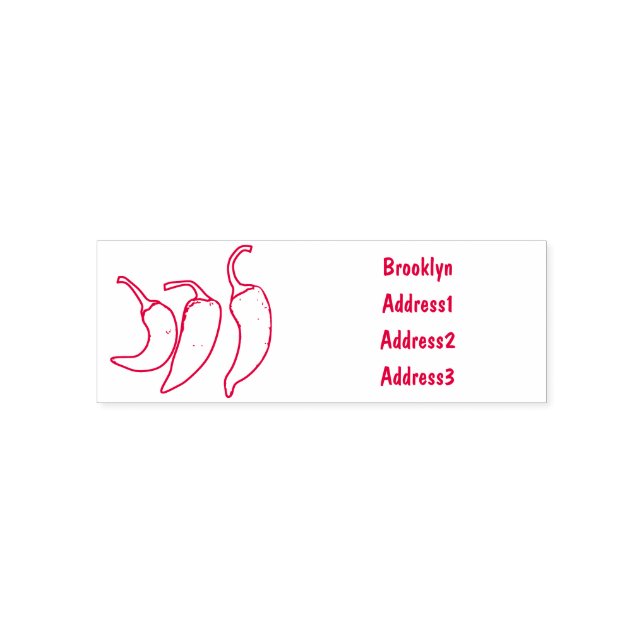 Chilli cartoon illustration  self-inking stamp (Design)