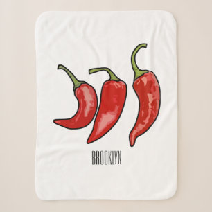 Chilli cartoon illustration sherpa blanket