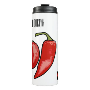 Chilli cartoon illustration thermal tumbler