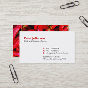 Chilli farmer / grower capiscuim business cards