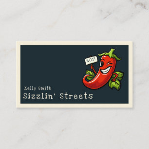Chilli pepper cartoon character business card