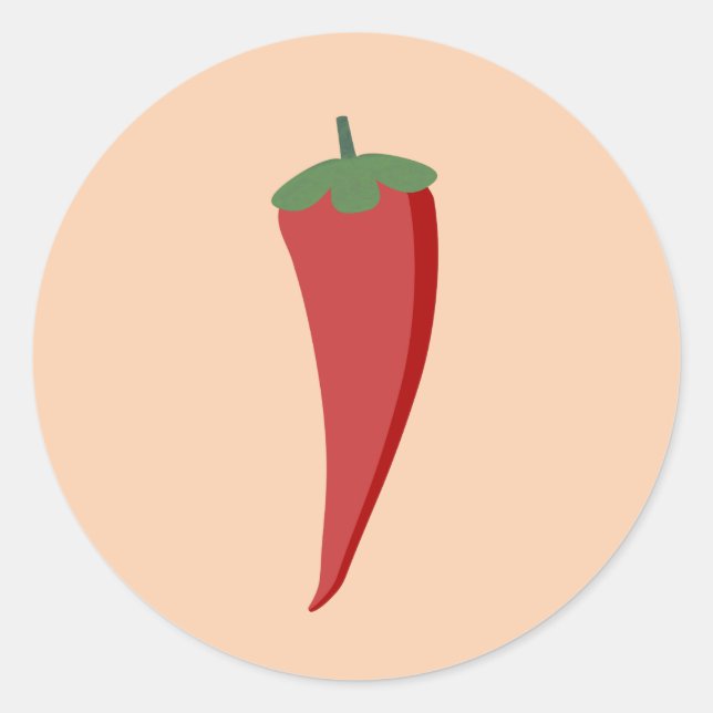 Chilli Pepper Classic Round Sticker (Front)