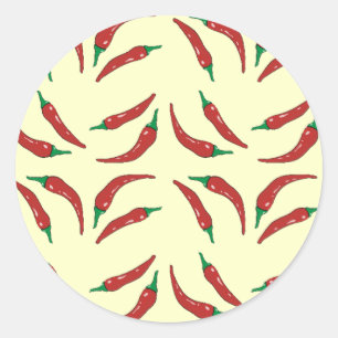 chilli pepper, cookery classic round sticker