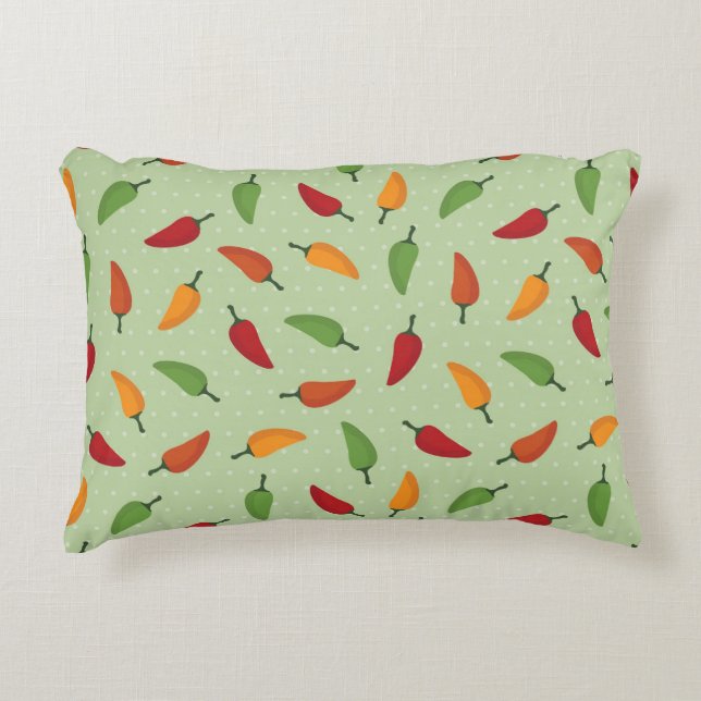 Chilli pepper pattern accent pillow (Front)