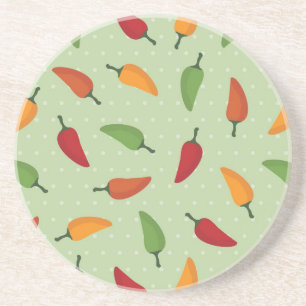 Chilli pepper pattern coaster