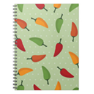 Chilli pepper pattern notebook