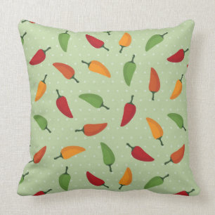 Chilli pepper pattern throw pillow