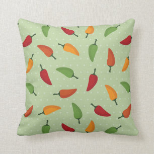 Chilli pepper pattern throw pillow