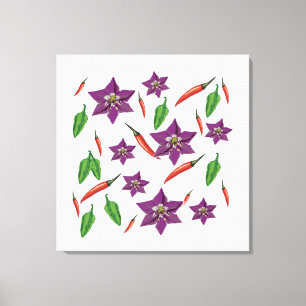 Chilli Peppers Flower Blossom Canvas Print